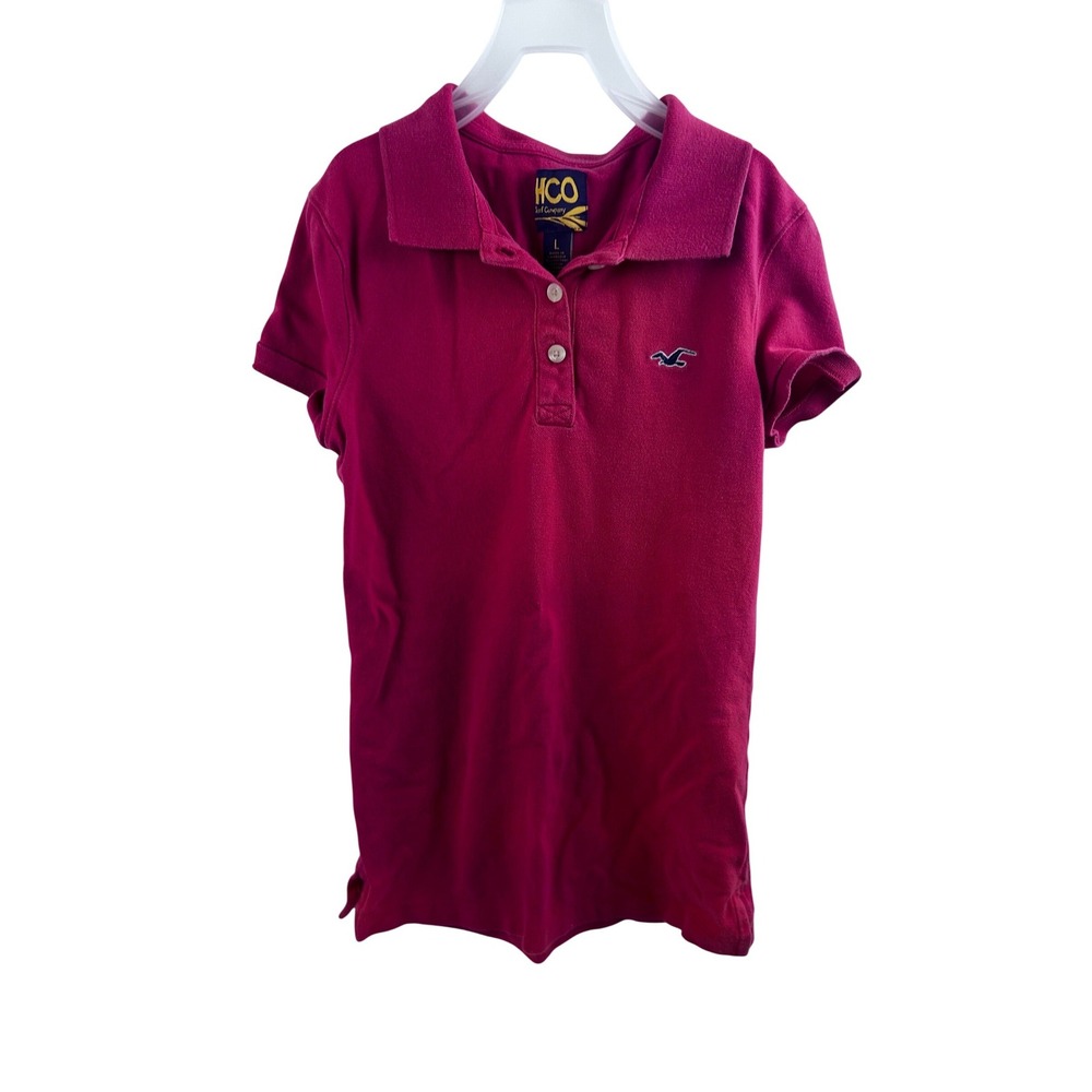 Hollister HCO Polo Shirt Large Pink Short Sleeve Seagull Logo Kids